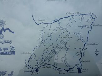 Jaun - Wassersituation - Süden ist auf dieser Karte oben!
